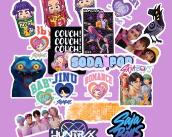 Kpop Demon Hunters Stickers Sticker Set Soda Pop Sticker Waterproof Saja Huntrix