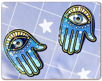 Hamsa /Hand of Fatima Holo Sticker (Star Foil)