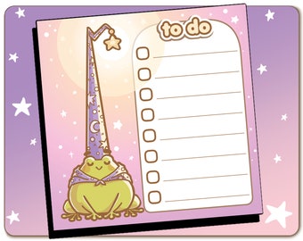 Cute Frog Wizard Note Pad / To Do List