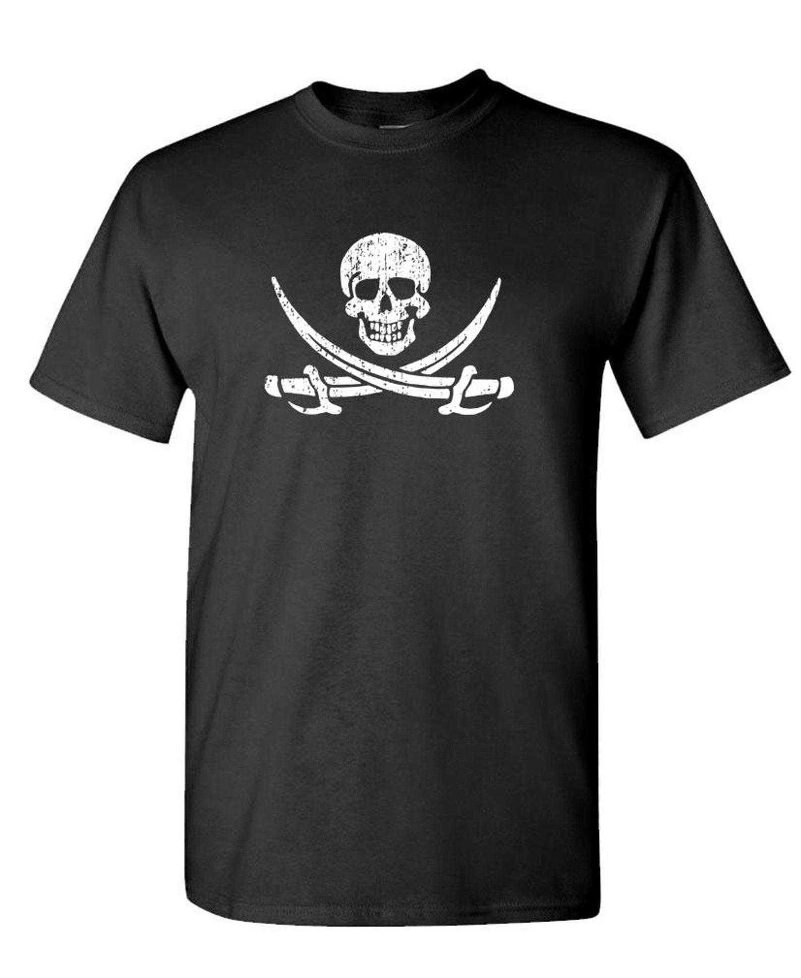 CALICO JACK Pirate Skull Flag Treasure Mens Cotton T-shirt | Etsy