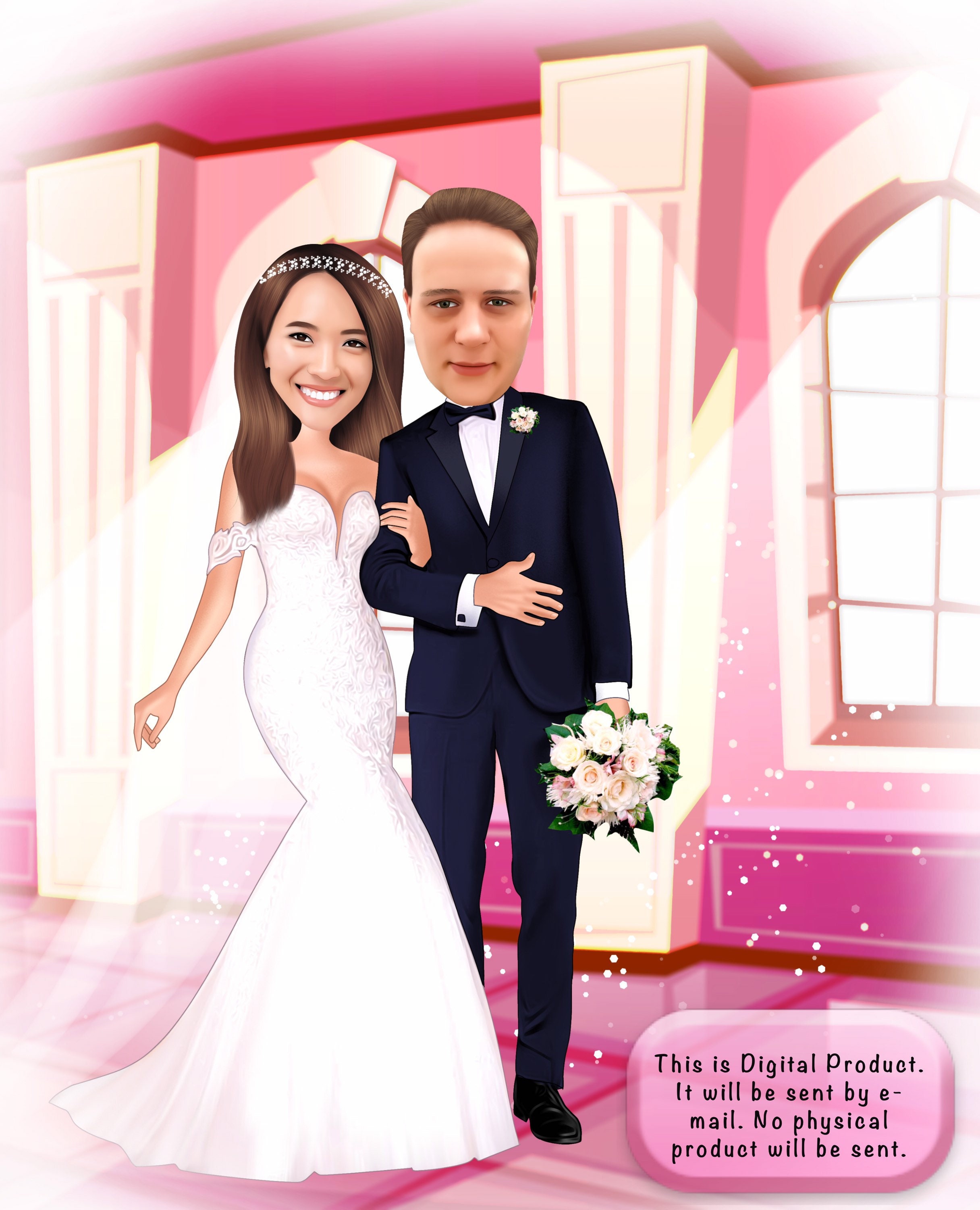 Wedding caricature Custom /& Personalized Wedding Cartoon Portrait Caricatures Unique Gifts Illustration