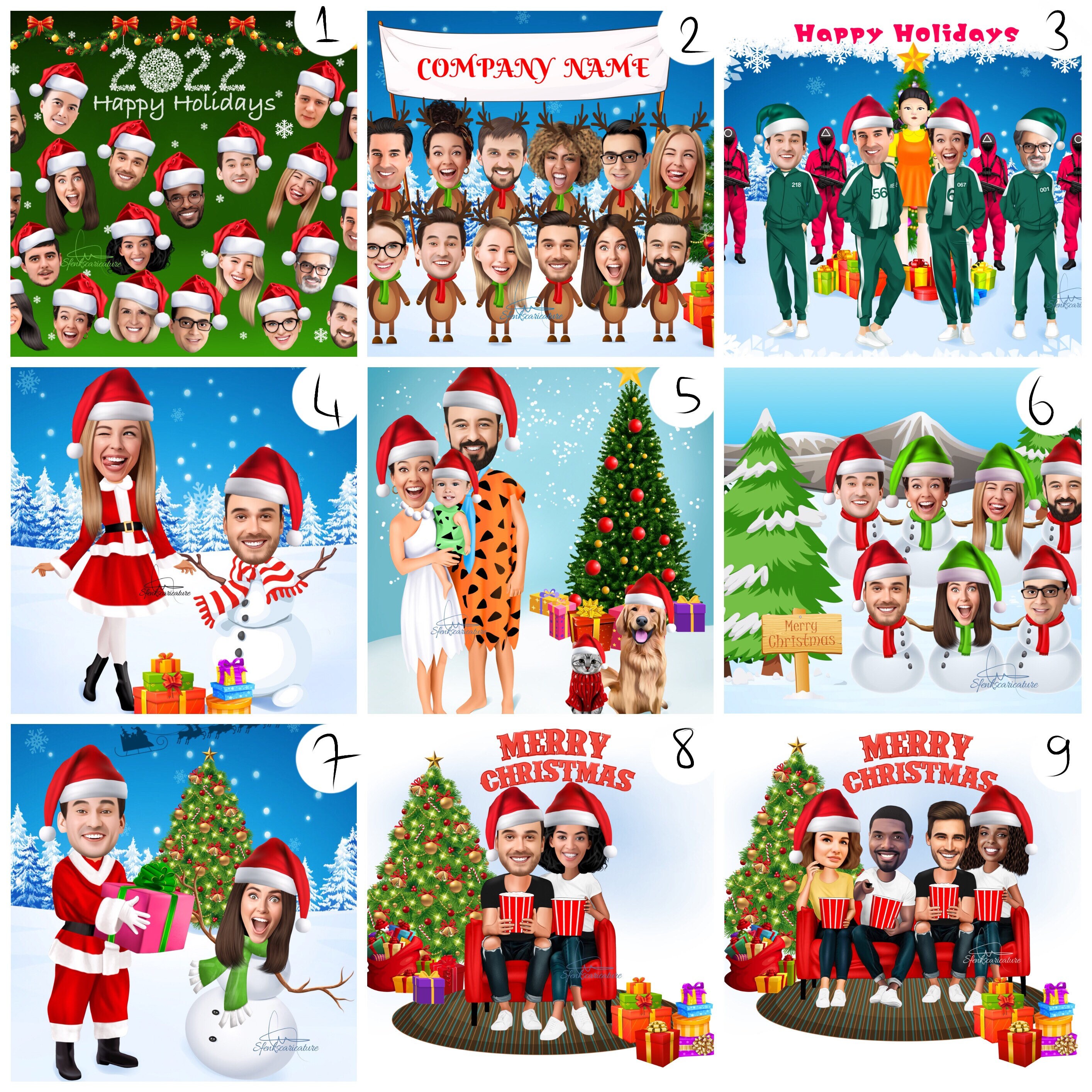 Custom Christmas Card Xmas Company Greeting Card Etsy
