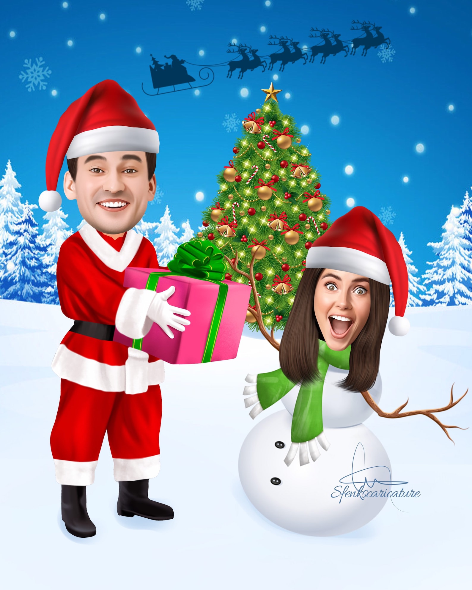 Custom Christmas Card Xmas Company Greeting Card Etsy