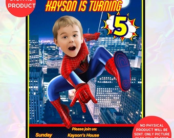 Invitación de cumpleaños de Spiderman, invitación de superhéroe, tarjeta de invitación de Spiderman, invitación de cumpleaños de superhéroes, archivo digital imprimible