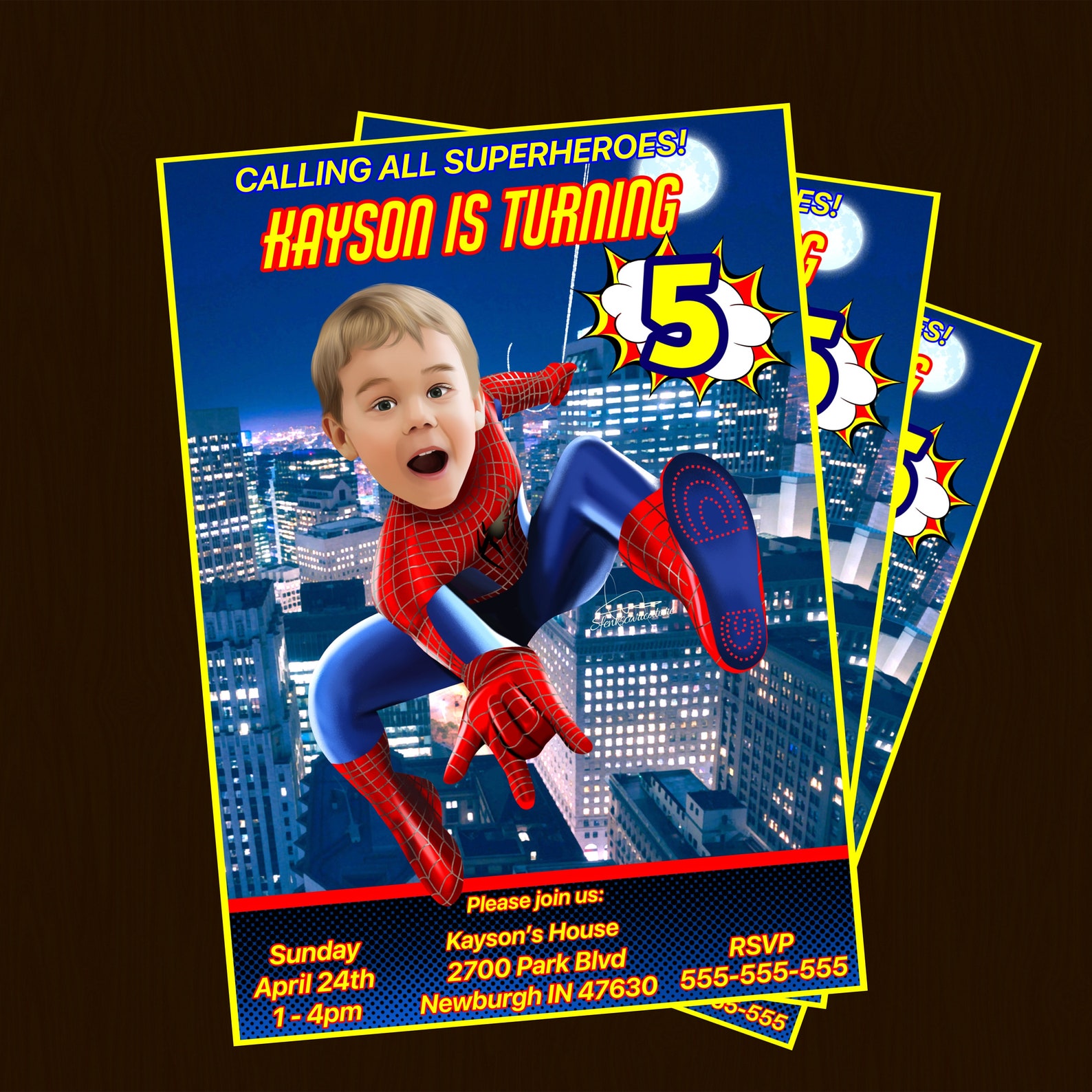 Spiderman Birthday Invitation Superhero Invitation Spiderman Etsy