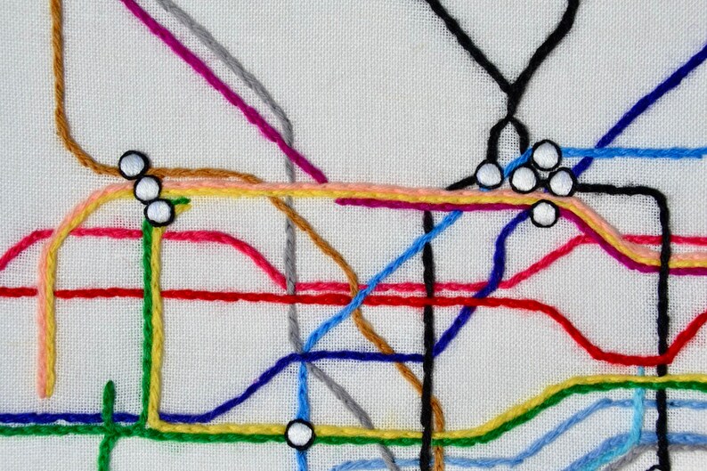 The London Tube Map Embroidery Kit Etsy UK