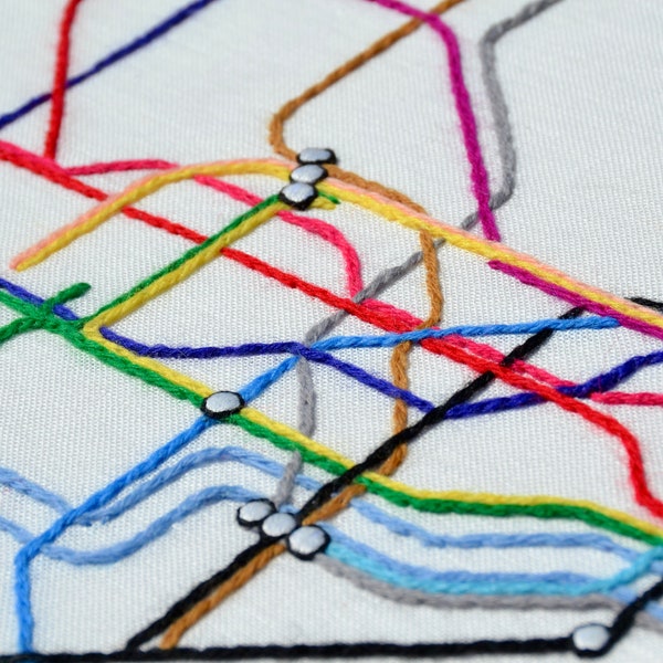 Kit de broderie de carte du métro de Londres