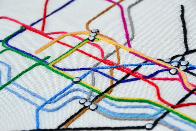 The London Tube Map Embroidery Kit Etsy UK
