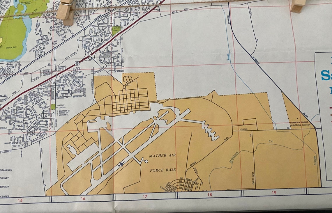 Vintage Map of Mather Air Force Base in Multipicture Frame Etsy