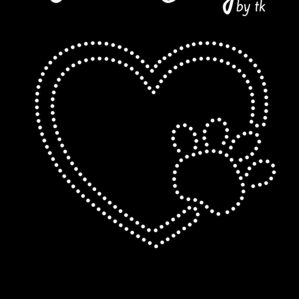 Puppy Love Rhinestone Template - Digital Download - png - svg - INSTANT DOWNLOAD