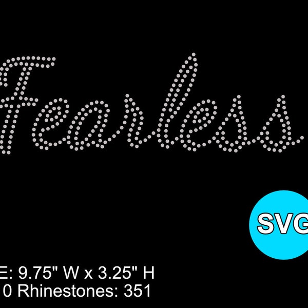 Fearless Rhinestone Template INSTANT DOWNLOAD