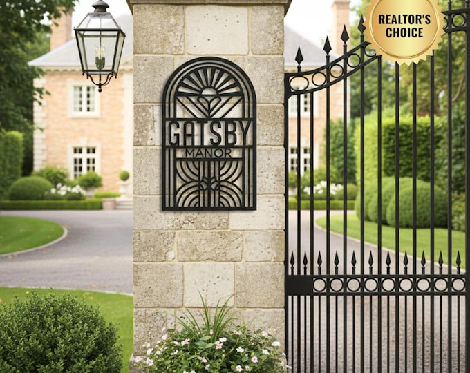 Featured listing image: Realtor Closing Gift, Personalized Driveway Gate Plaque, Custom Family Name Art, Luxury Villa Entrance Decor, Real Estate Agent Bulk