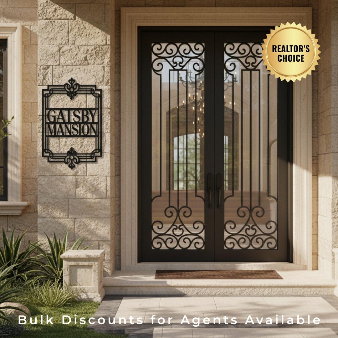 Custom Art Deco Mansion Sign, Realtor Closing Gift - Etsy