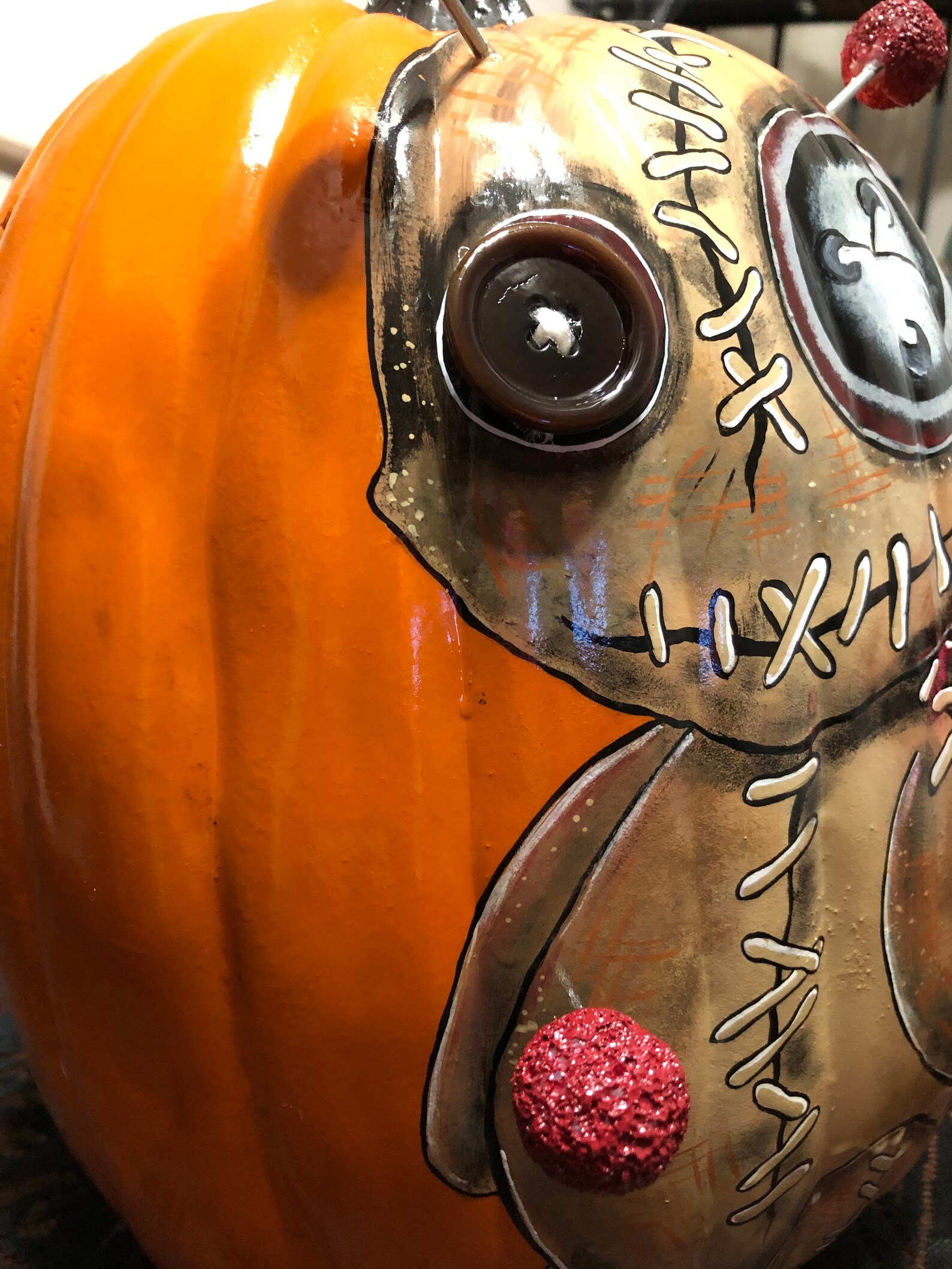Voodoo Doll Pumpkin handpainted fake | Etsy