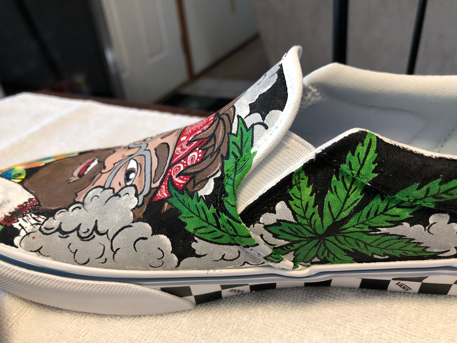 Cheech and Chong Painted Vans Hand painted shoes size 8 Etsy