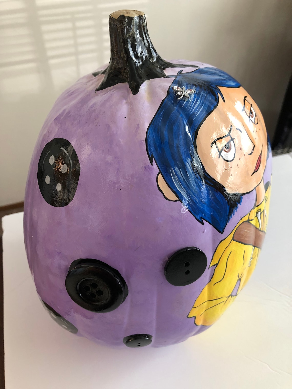 Coraline Pumpkin Handpainted fake pumpkin Etsy