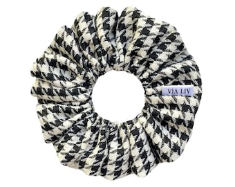 Houndstooth Hair Scrunchie | Pattern Scrunchie | Hair Tie | Hair Elastic