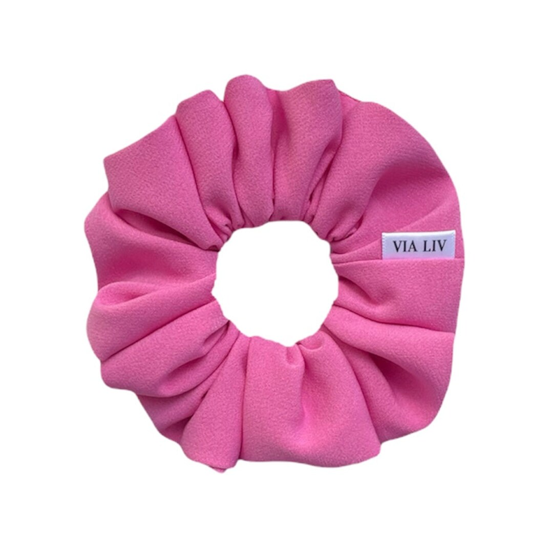 ♥️ FREE with any purchase ?? Barbie style pink metallic shiny hair scrunchie Barbie with a bonus scrunchie? ?? #thriftstorefinds  main image 4