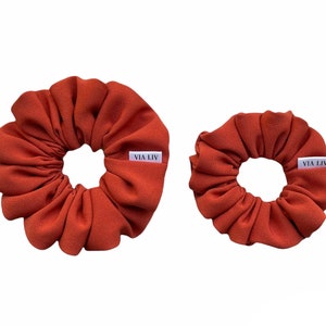 Rust Hair Scrunchie Orange Scrunchie Fall Scrunchie Hair Tie Hair Elastic Petite