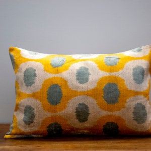 Luxury Ikat cushion- Ikat pillow - Silk Velvet pillow - Decorative pillow - Velvet Ikat pillow - Hand-made pillows - Silk velvet cushion