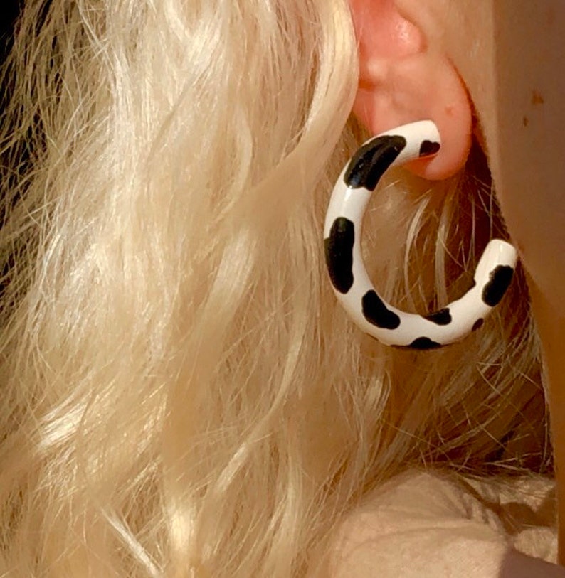 Cow Print Hoop Earrings!
