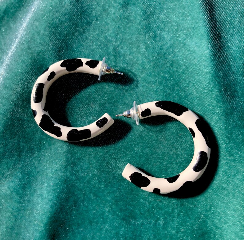 Cow Print Hoop Earrings!