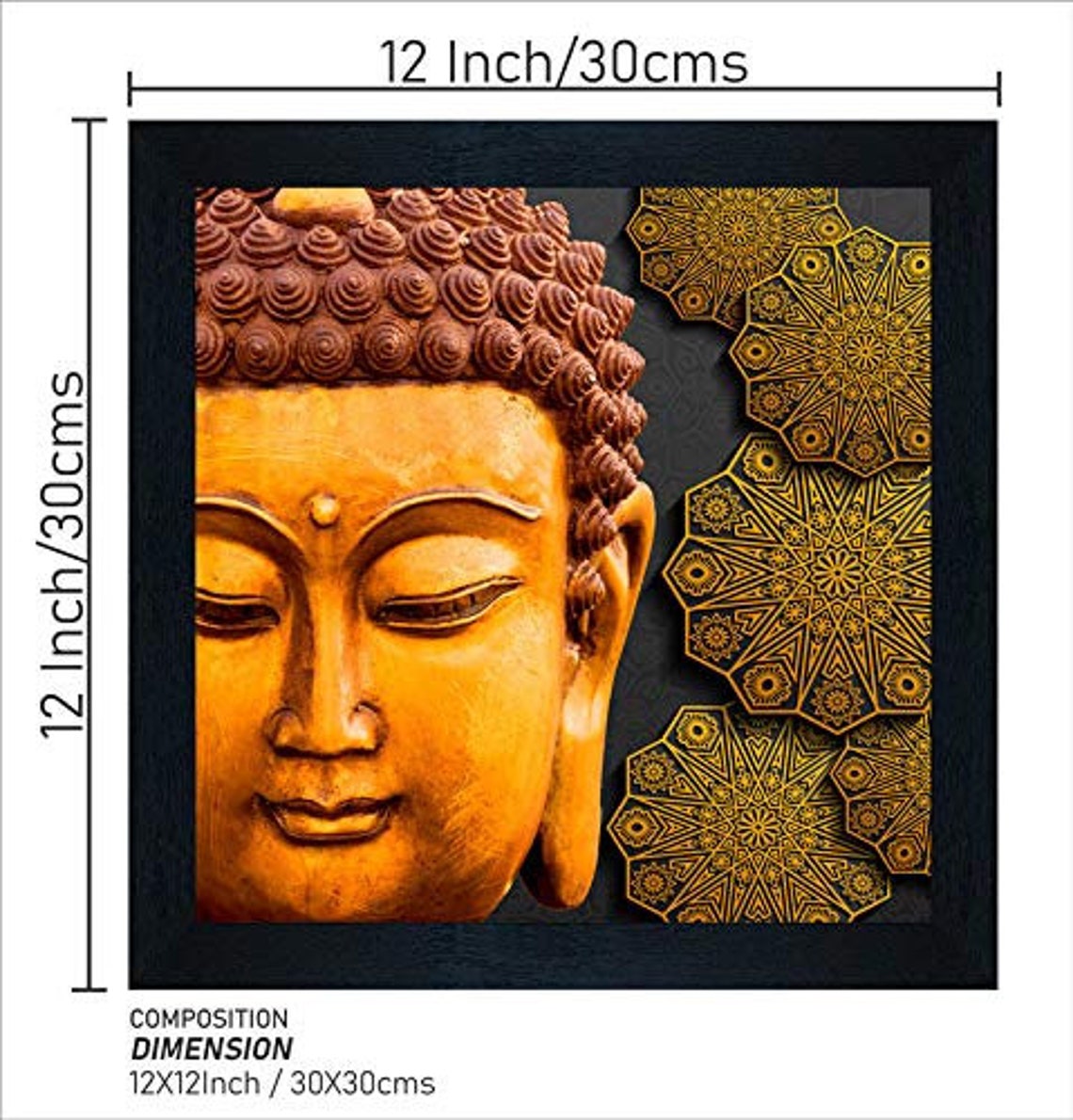 Buddha Framed Painting Religious UV Textured Synthetic Wood Etsy