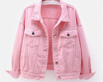 pink denim jacket