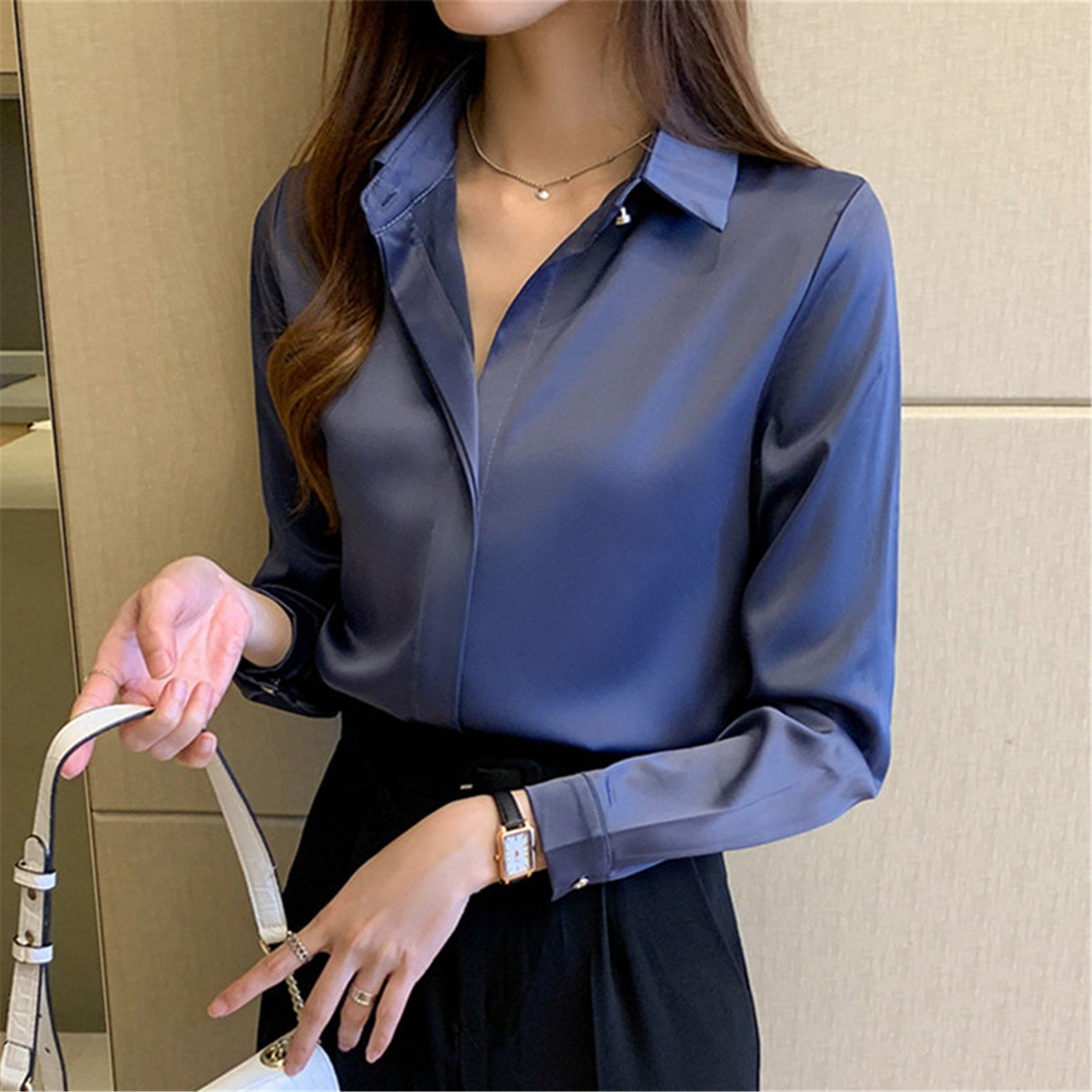 Silk Shirts Women White Shirt Women Long Sleeve Shirts Blouse Etsy
