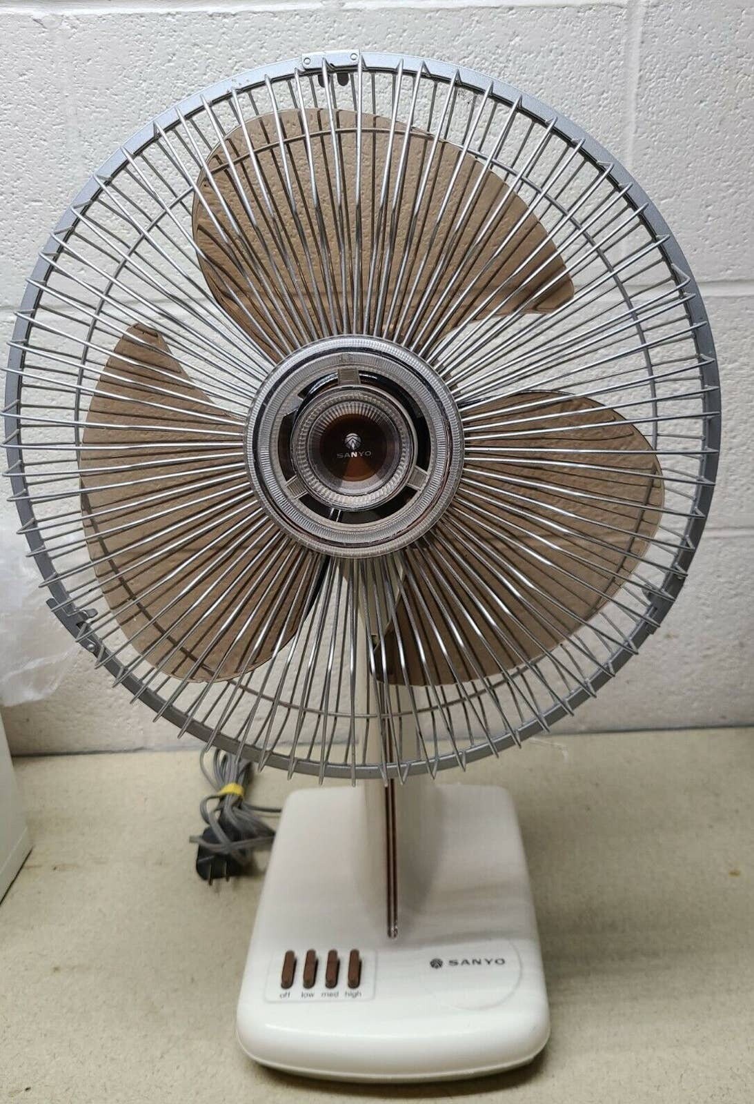 Vintage Sanyo 3 Speed Oscillating Fan Quiet -