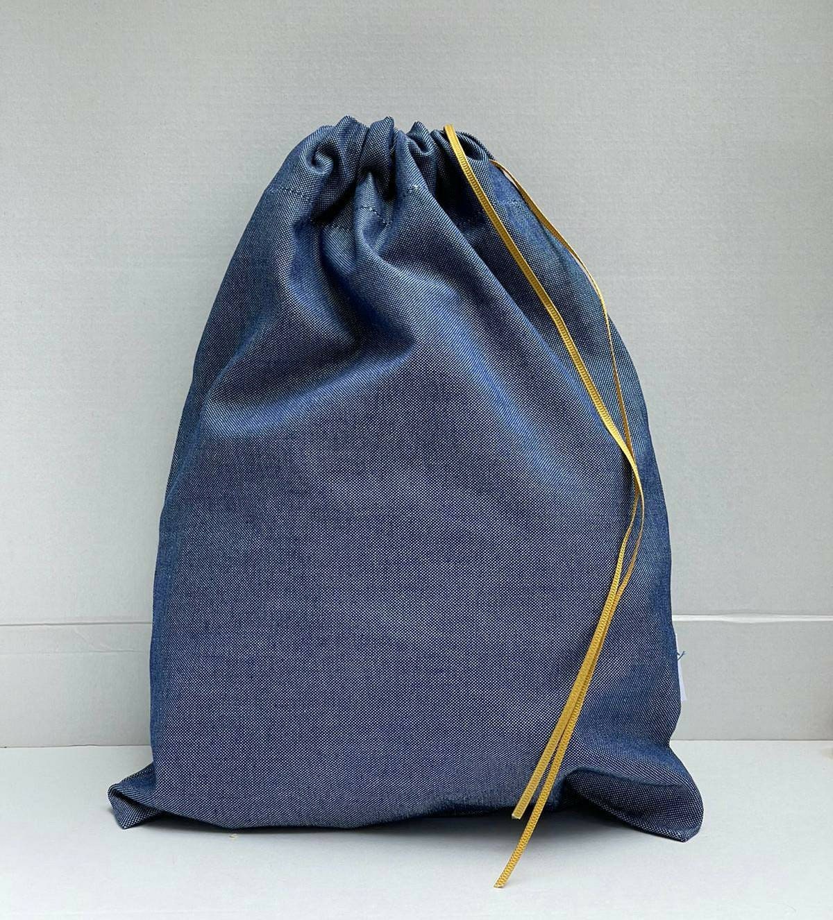 A Personalised Gift Bag drawstring light denim material Etsy