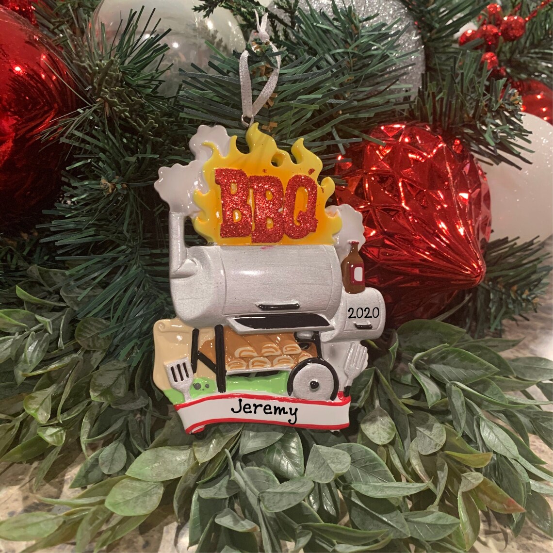 BBQ Cookout Ornament Hand Personalized Christmas Tree Etsy