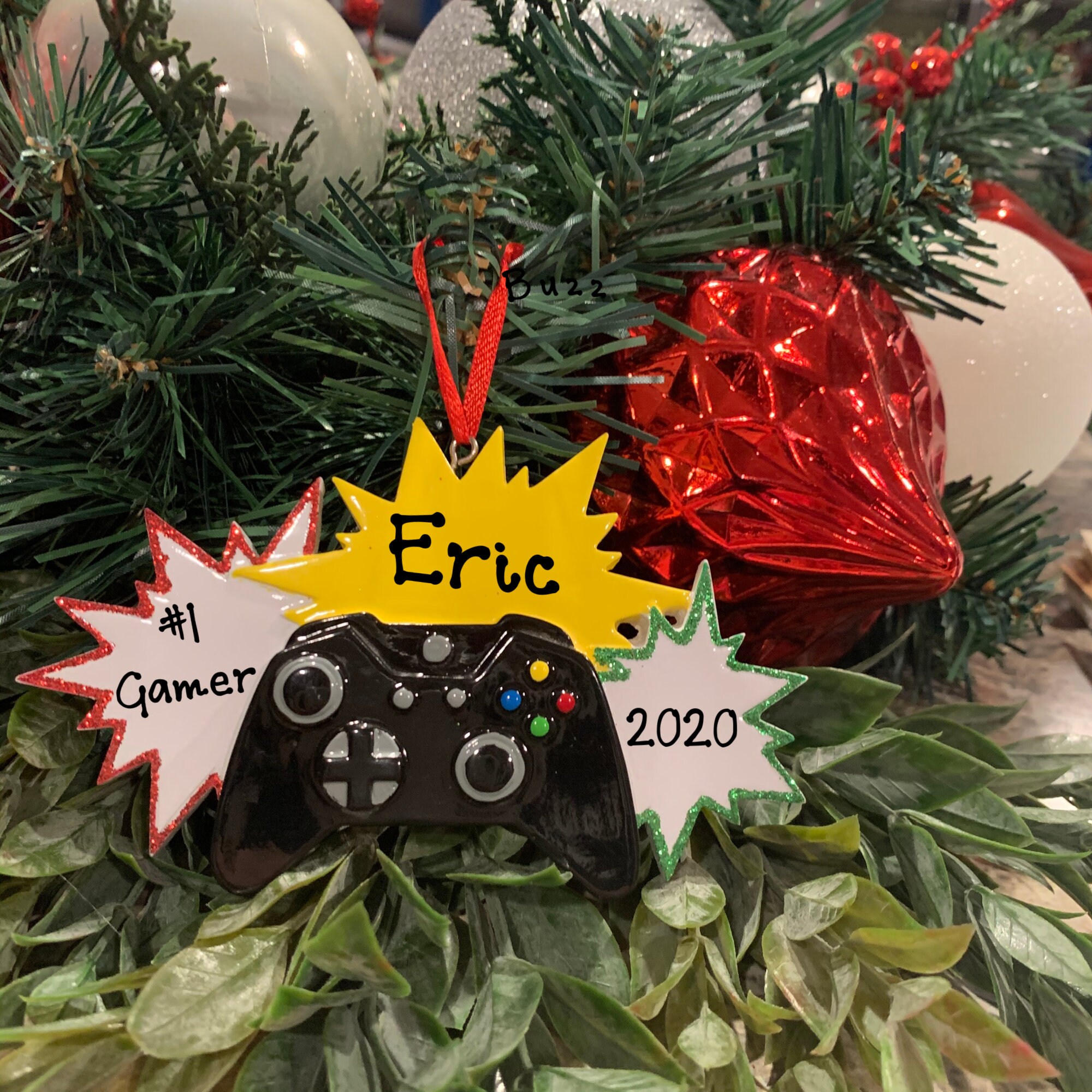 Gamer Ornament Hand Personalized Christmas Tree Ornament Etsy