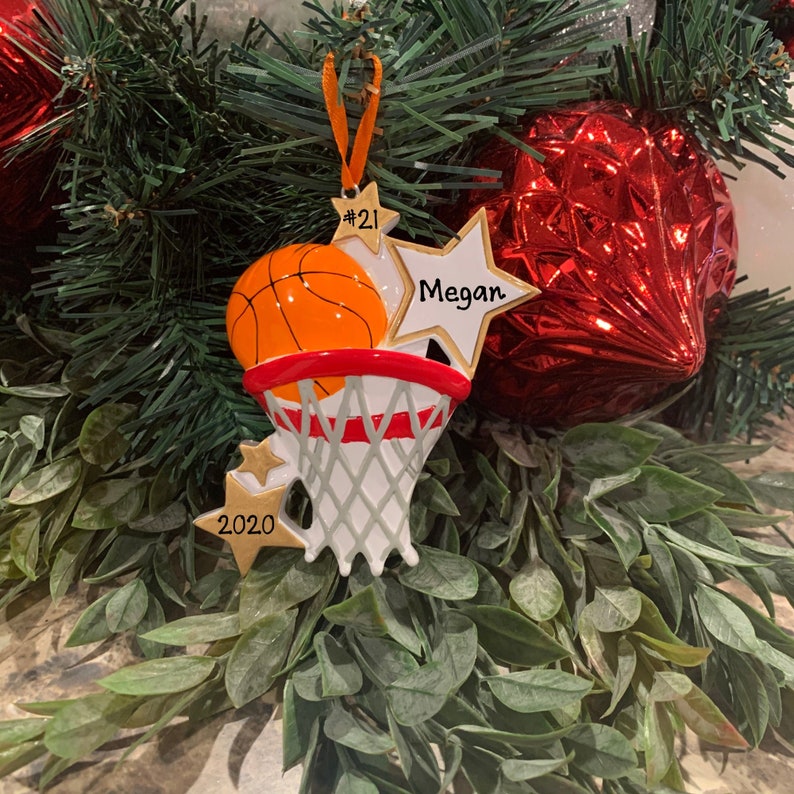 Basketball Ornament Hand Personalized Christmas Tree Etsy