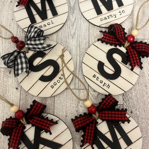 Farmhouse Monogram Shiplap Ornament | Personalized Monogram Ornament | Vintage Style Stamped Ornament | Shiplap Ornament | Wood Ornament