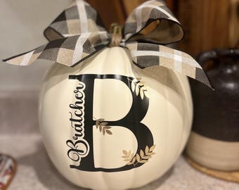 Personalized Fall Foam Pumpkin: Custom Family Name Thanksgiving Decor