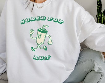 Soda pop run smiley crewneck