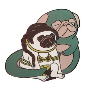 Jabba The Pugg And Leia Hard Enamel Pin