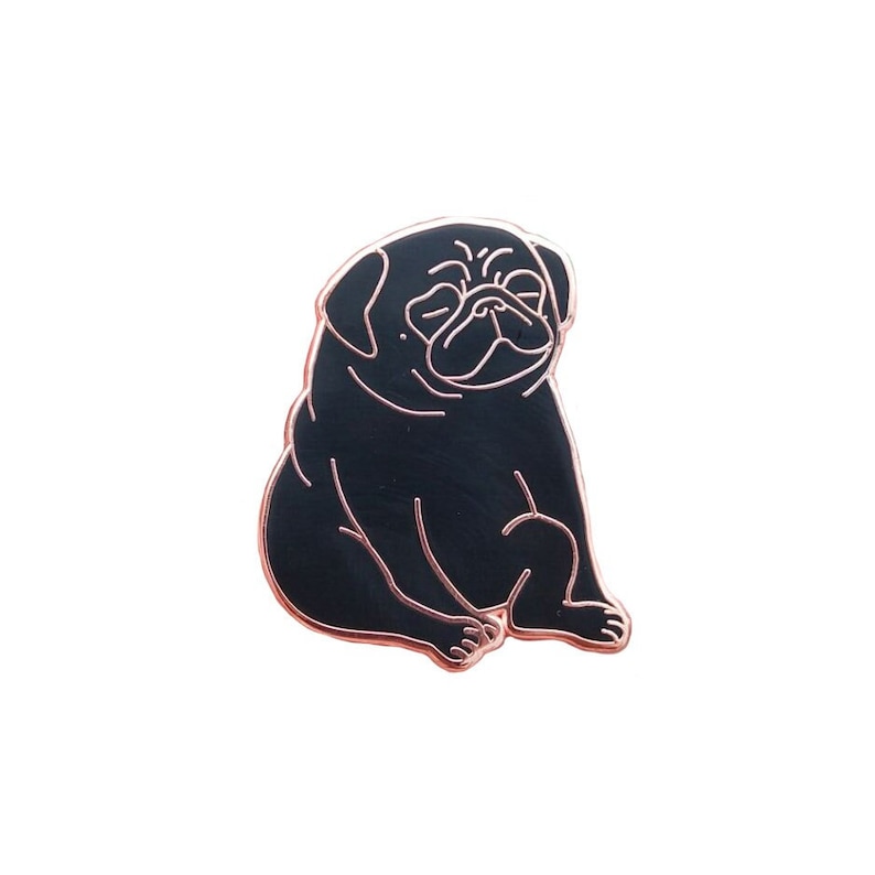 Pug Pin Black Relaxation Pug Hard Enamel Pin - Etsy
