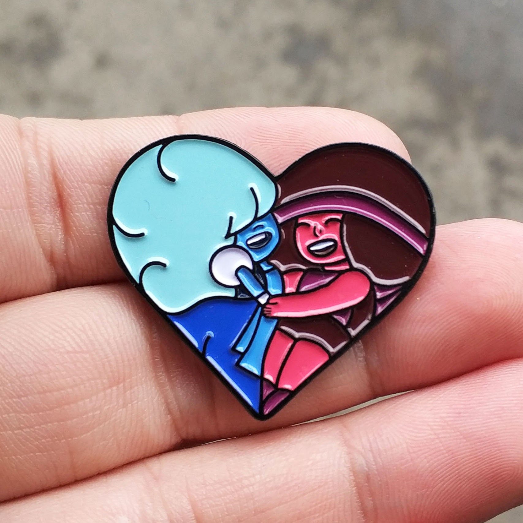 Ruby and Sapphire Enamel Pin - Etsy