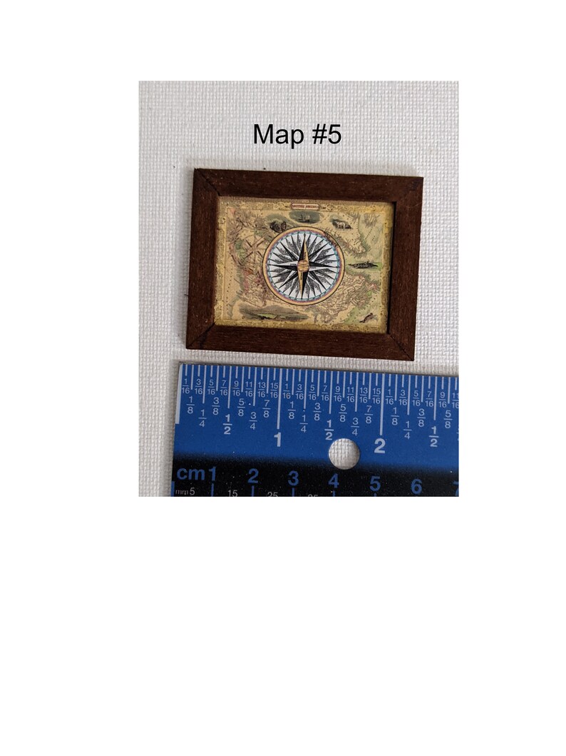 Miniature Vintage Framed Map Prints Etsy