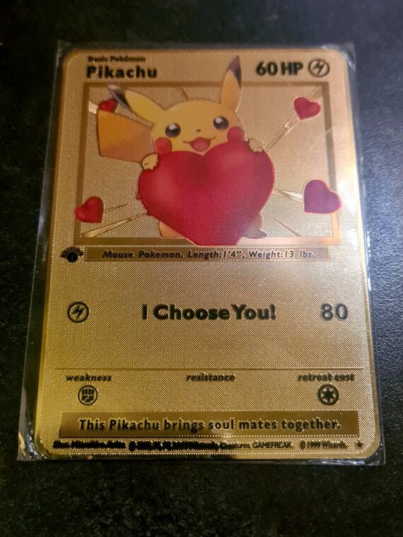 Pokemon Gold METAL Custom Card: I Choose You Pikachu & Eevee! An