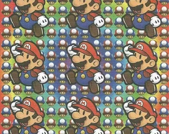 Original Blotter Art Mario 9 Panel Blue and Red