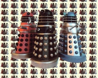 Original Blotter Art Dr Who Daleks