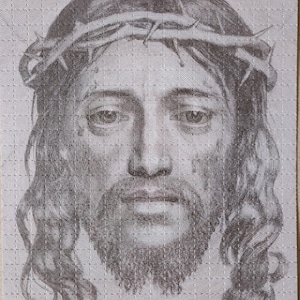 Blotter Art originale Il lino di Santa Veronica di Claude Mellan double face
