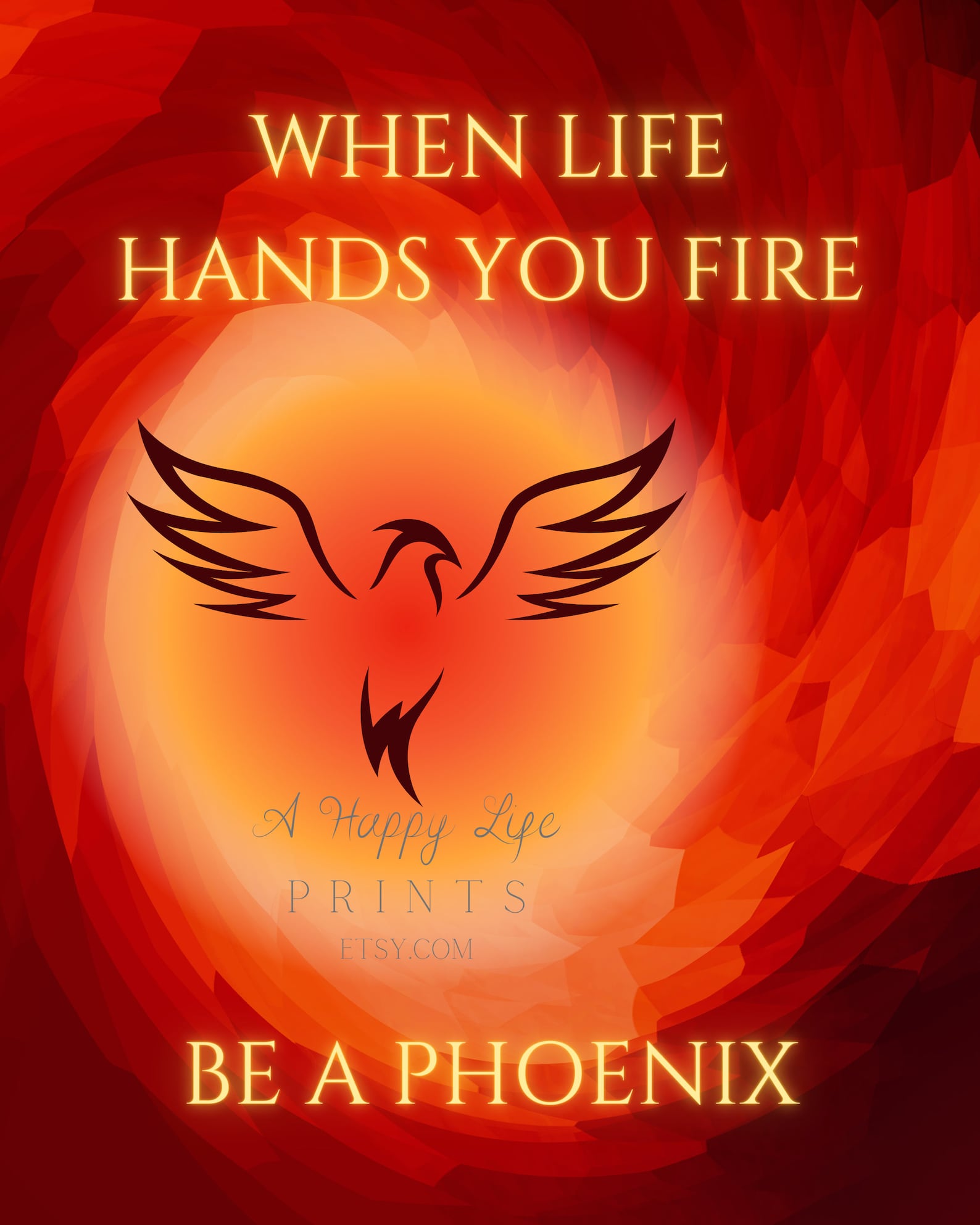 Phoenix Inspiring Quote Print When life hands you fire be a | Etsy