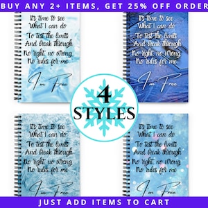 Cuaderno de espiral con páginas punteadas, Déjalo ir Elsa Frozen, es hora de ver qué puedo hacer Prueba de límites No hay reglas correctas e incorrectas para mí Soy libre