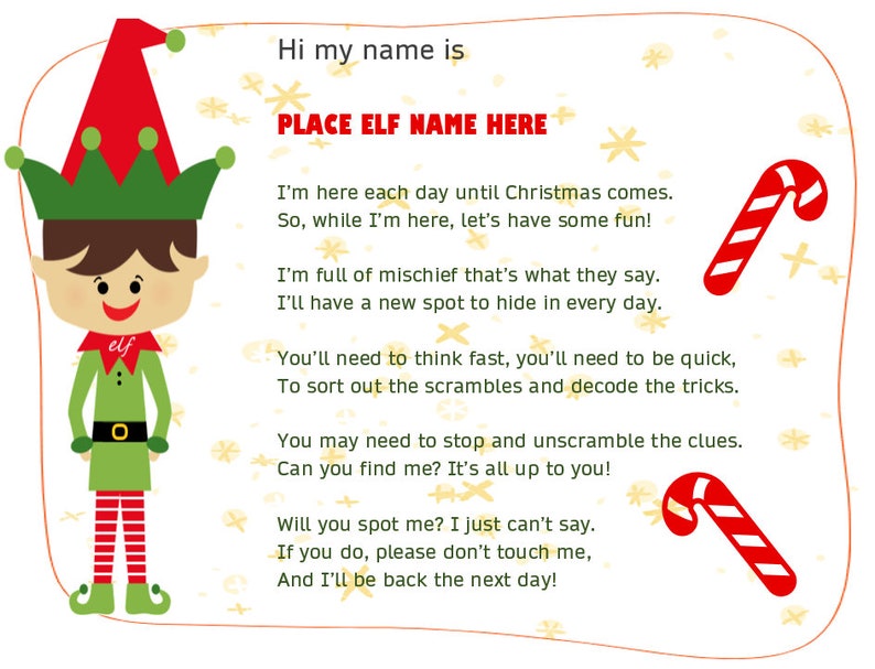 Christmas Scavenger Hunt Elf activities Elf on the shelf | Etsy