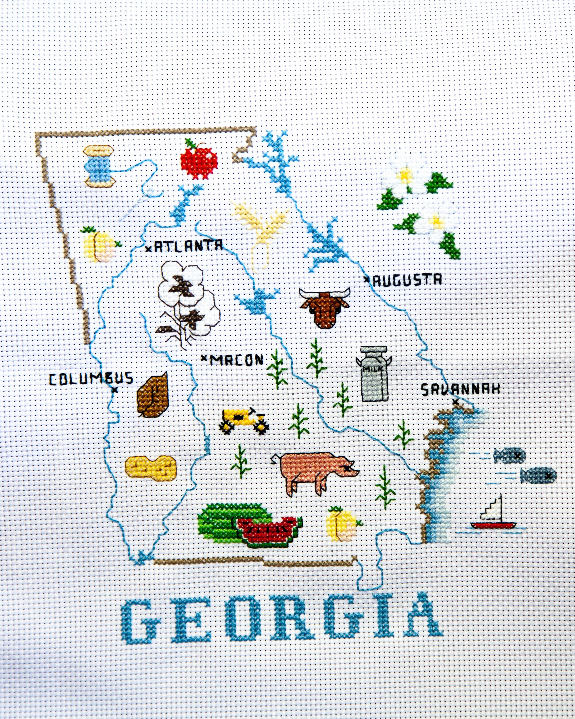 Completed Cross Stitch State of Etsy