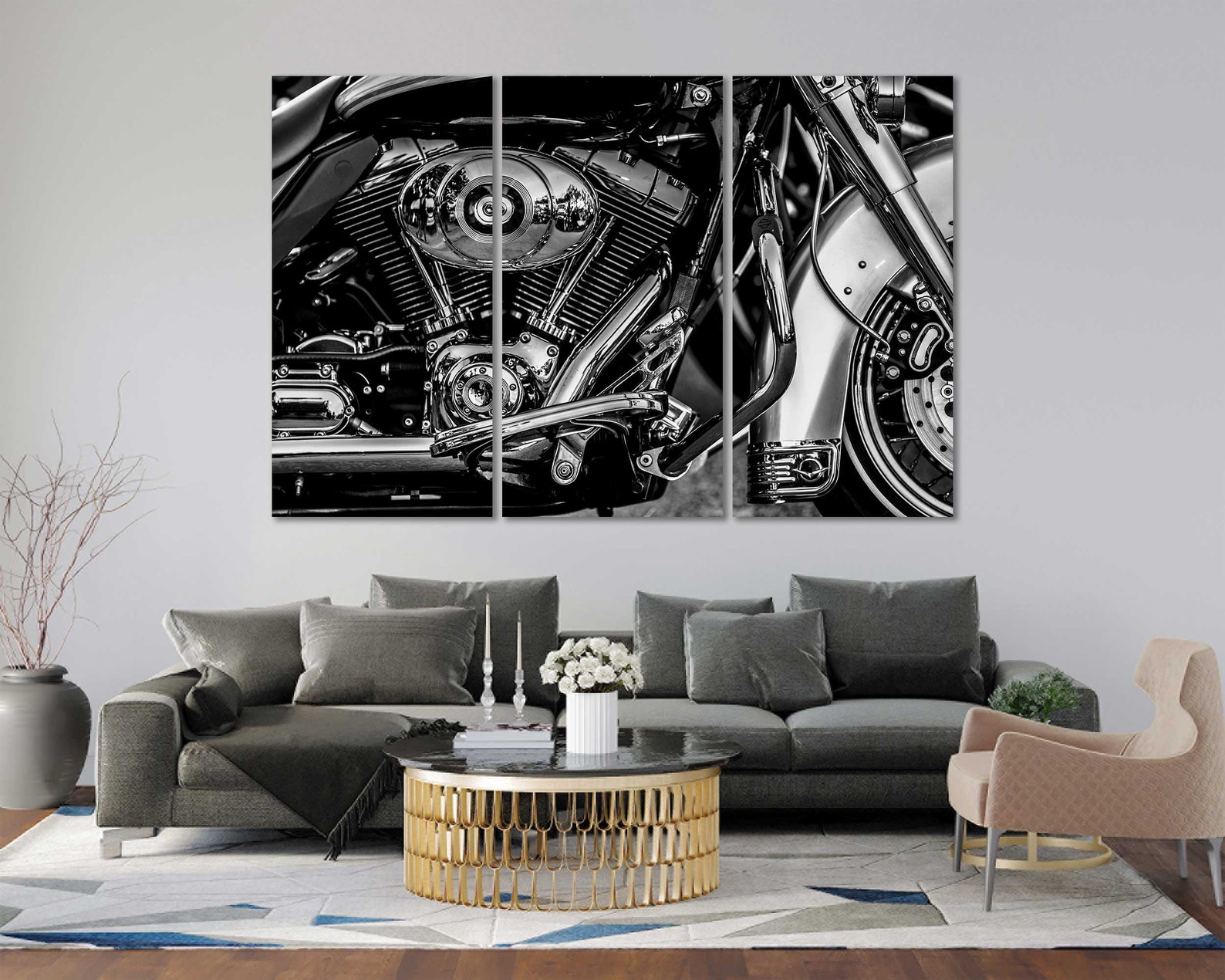 Motorcycle Cool Wall Art Motorcycle Black and White Print Art Etsy